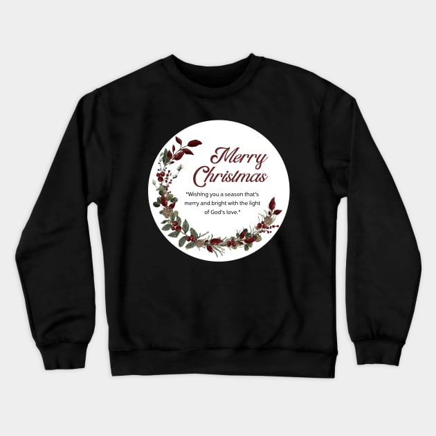 Merry Christmas Round Sticker 25 Crewneck Sweatshirt by LD-LailaDesign